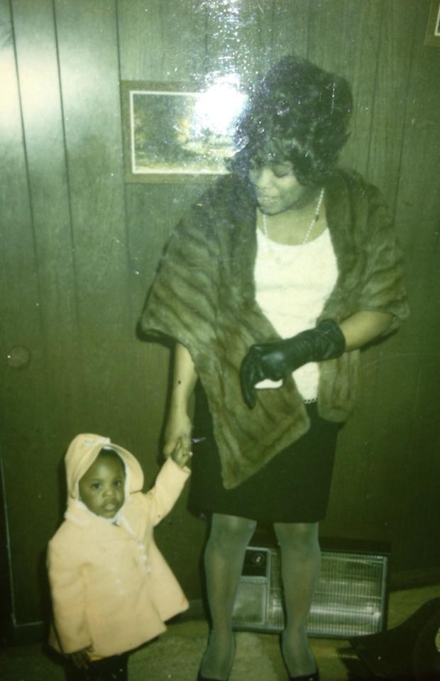 Young Louise with baby Catherine — a vintage photograph